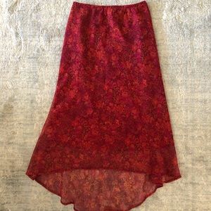 A. byer floral printed midi skirt